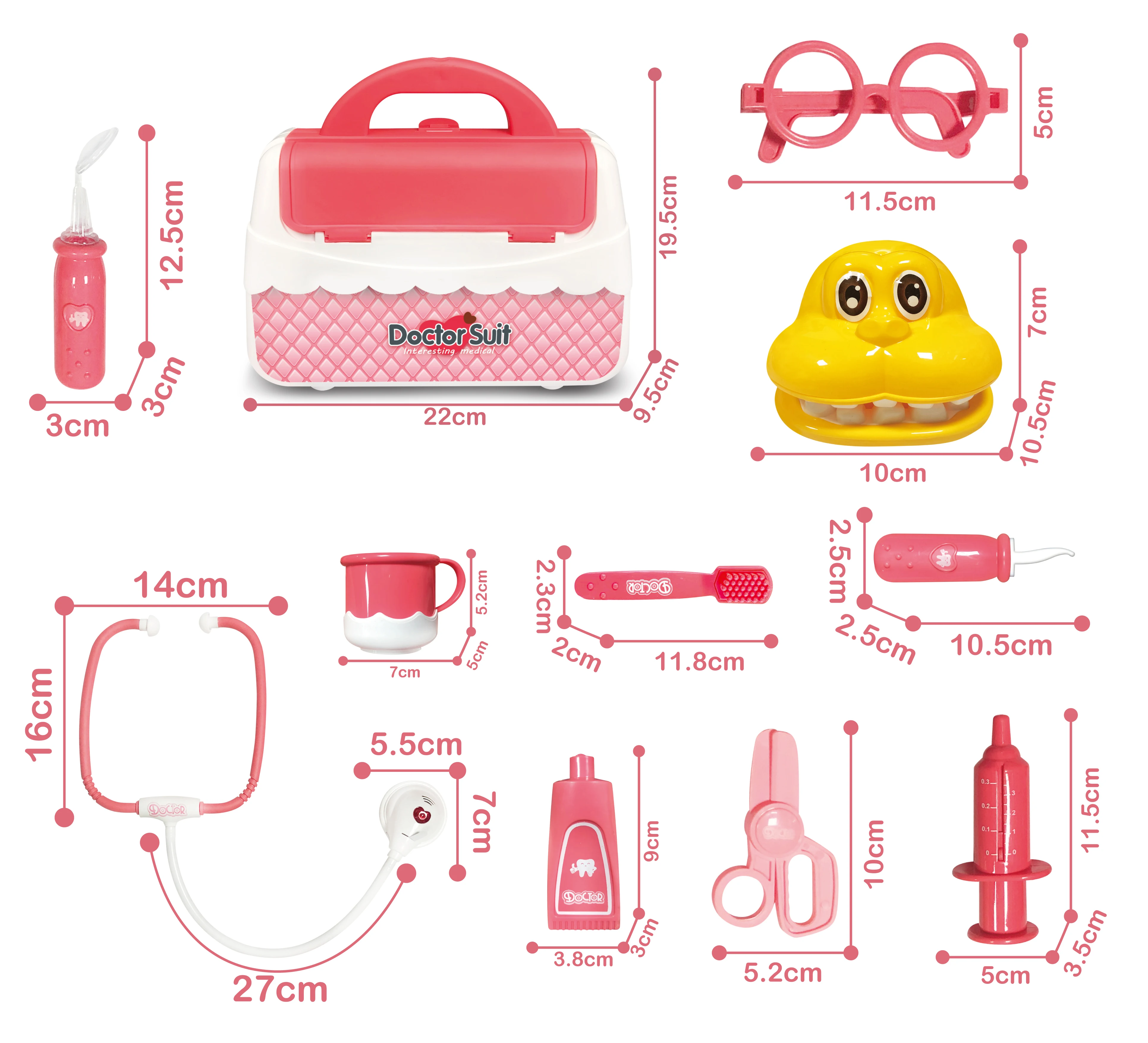 11pcs role playing doctor play set sound and light plastic doctor kit for kids