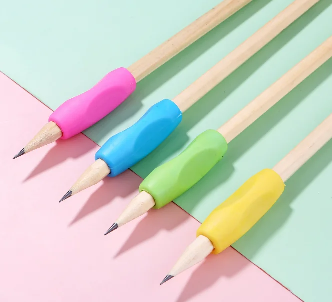 Simple clear soft rubber pen pencil grip used for school kids pencil grip
