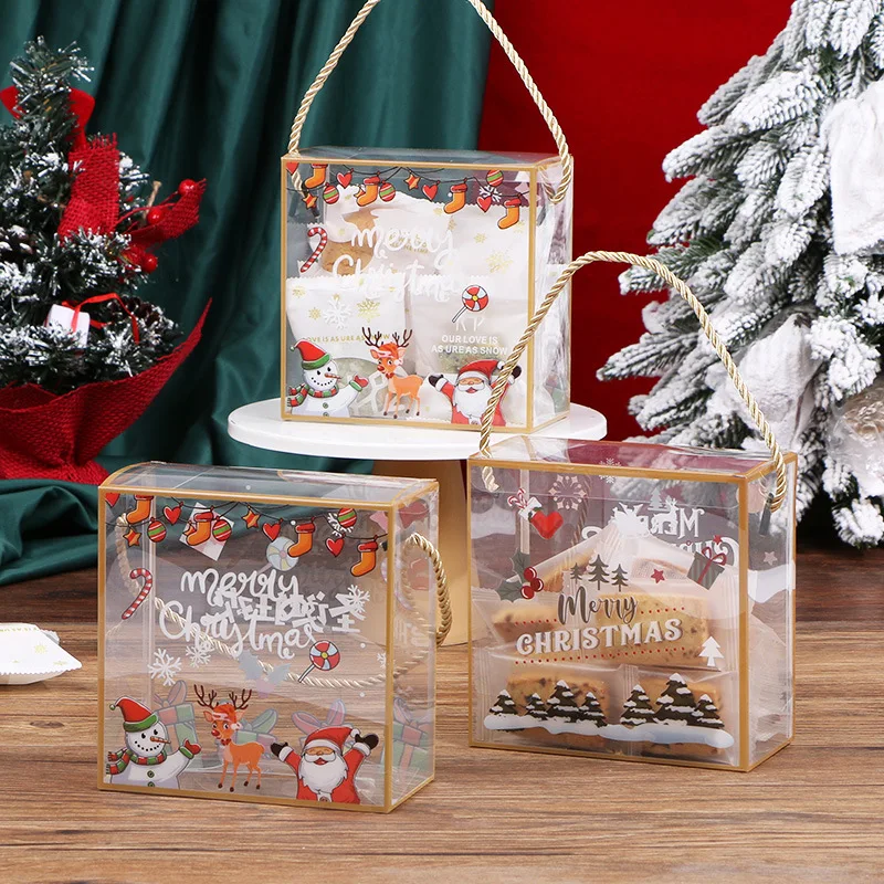 Christmas cookie box Clear plastic candy box lolly boxes