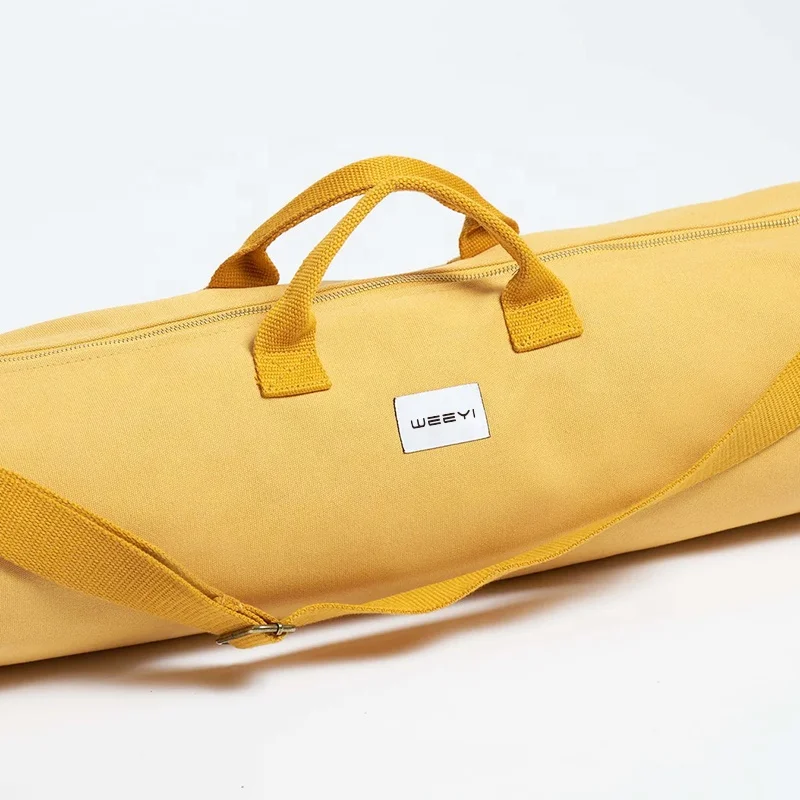 CHANGRONG Custom Adjustable cotton canvas yoga mat carry gym bag