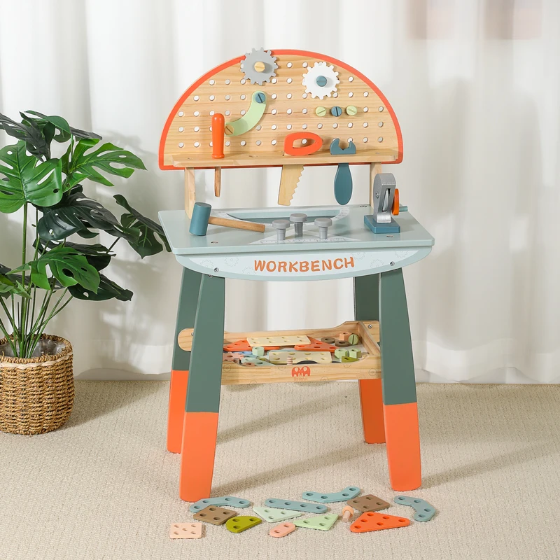 Educational Wooden New Genuine Workbench Simulation  Role  Play Tool Table Toys