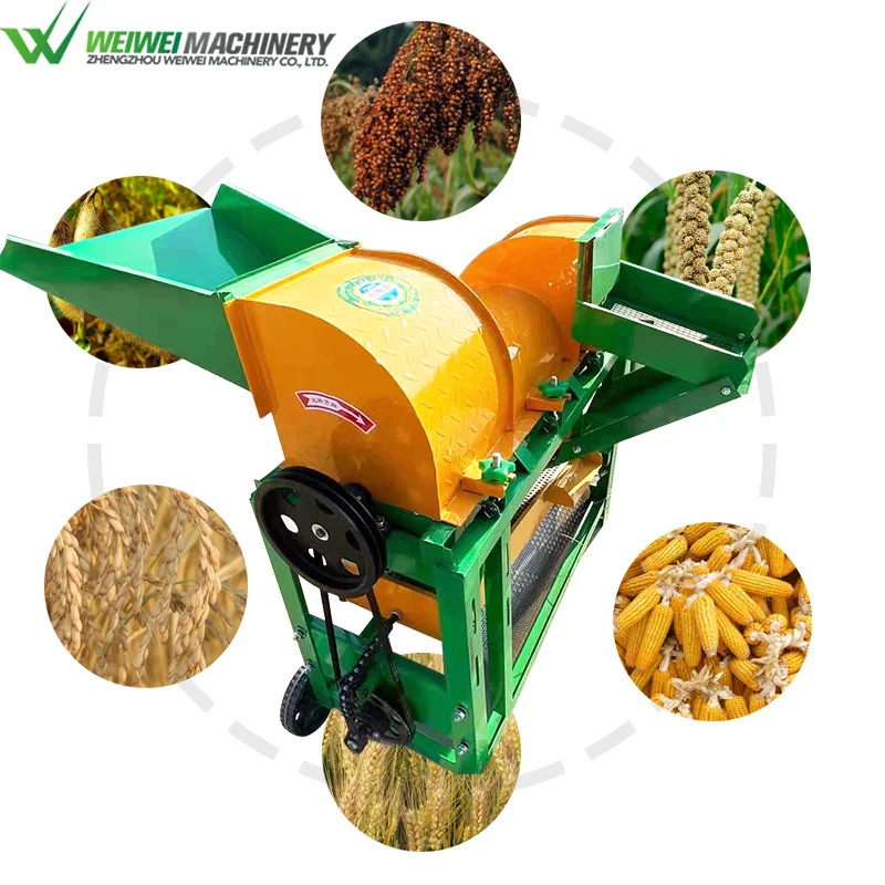 Weiwei farm Corn Sheller Wheat and Maize Thresher with Skin Removing Feature for Rice Threshing