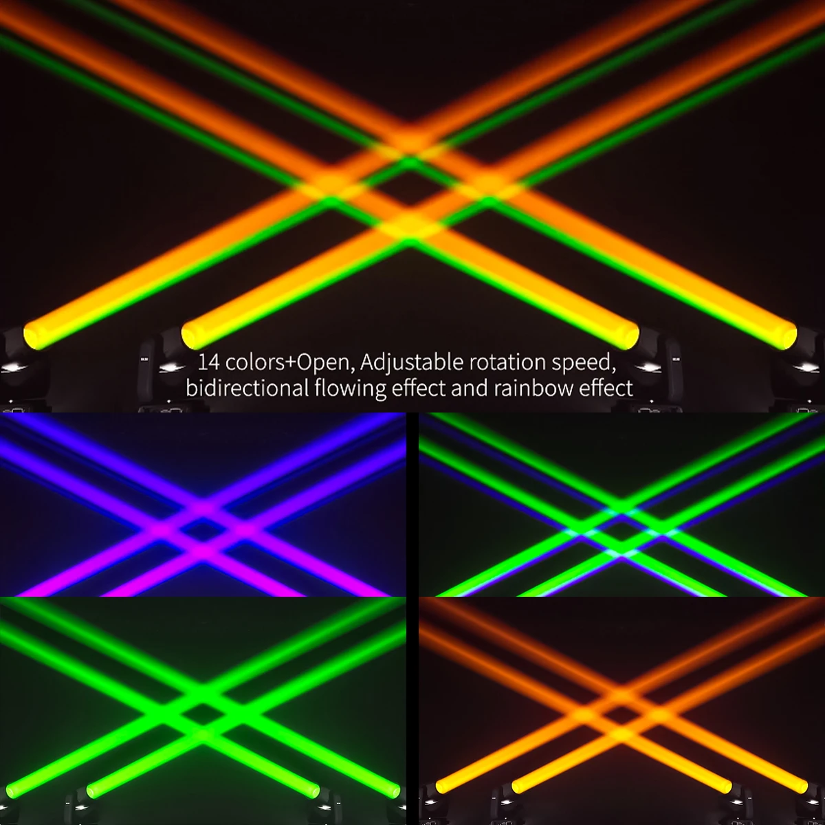 Cabeza Movil Prism King 300W Moving Head Light Lamps with RGB 3in1 LED Ring DMX Control for Stage DJ Disco Party Club Lighting