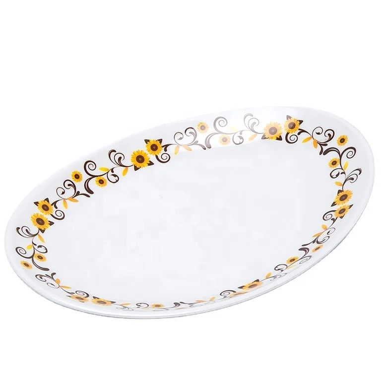 Wholesale Luxury Oval Melamine Plate Crockery Set Dinnerware