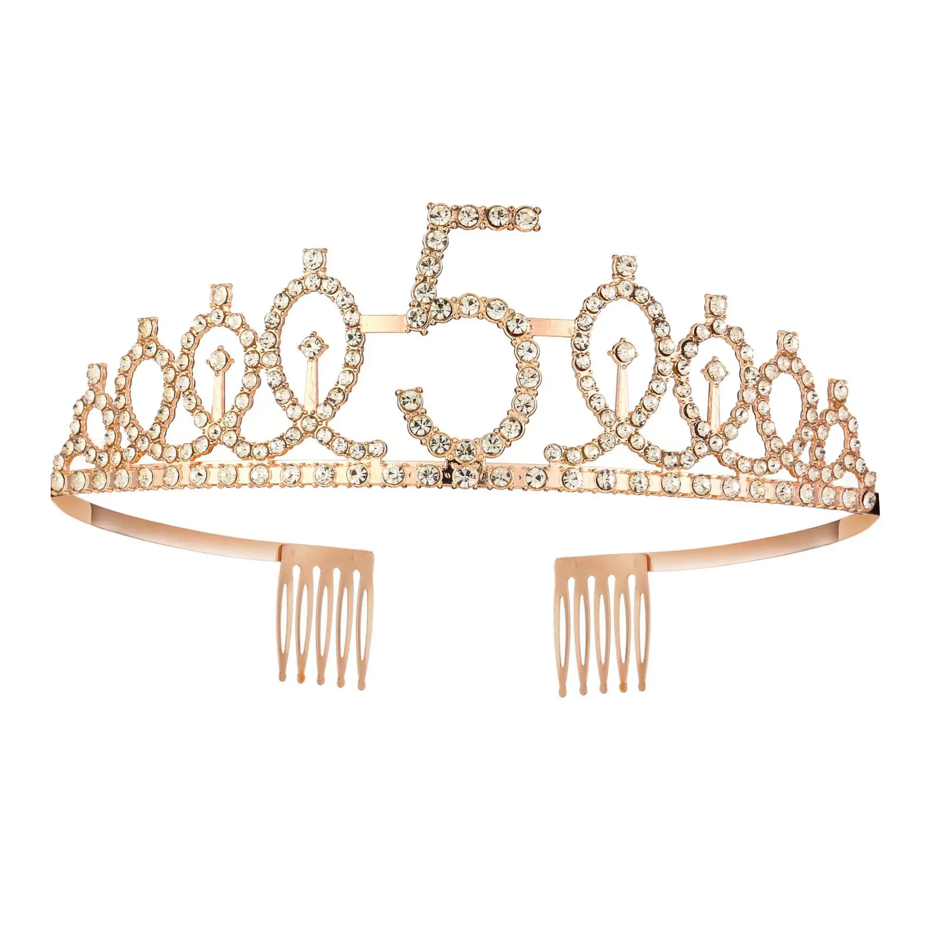 Birthday party decoration Crown Headband Hair accessory Flash drill hair comb headpiece