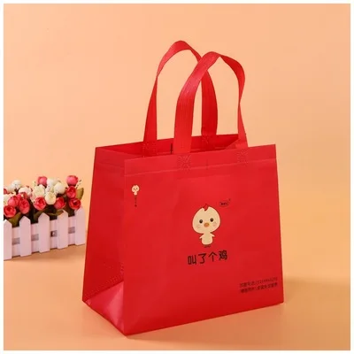 Hot Selling Promotional Custom High Quality Cheap gift logo printed reusable grocery shopping tote handled non woven bag
