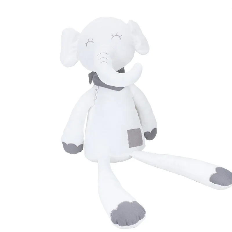 Hot Selling Soft Stuffed Plush Elephant Doll Stuffed Animal Toy Lovely White Long-legged Elephant Plush Toy For Baby