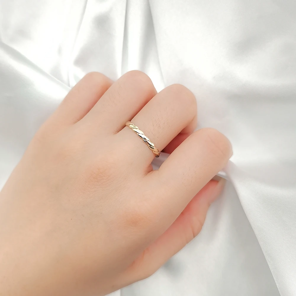 9k14k 18k Plain Real Yellow Gold Ring Fine Jewelry Closed Ring With Various Size Simple Design Trendy Style Wholesale