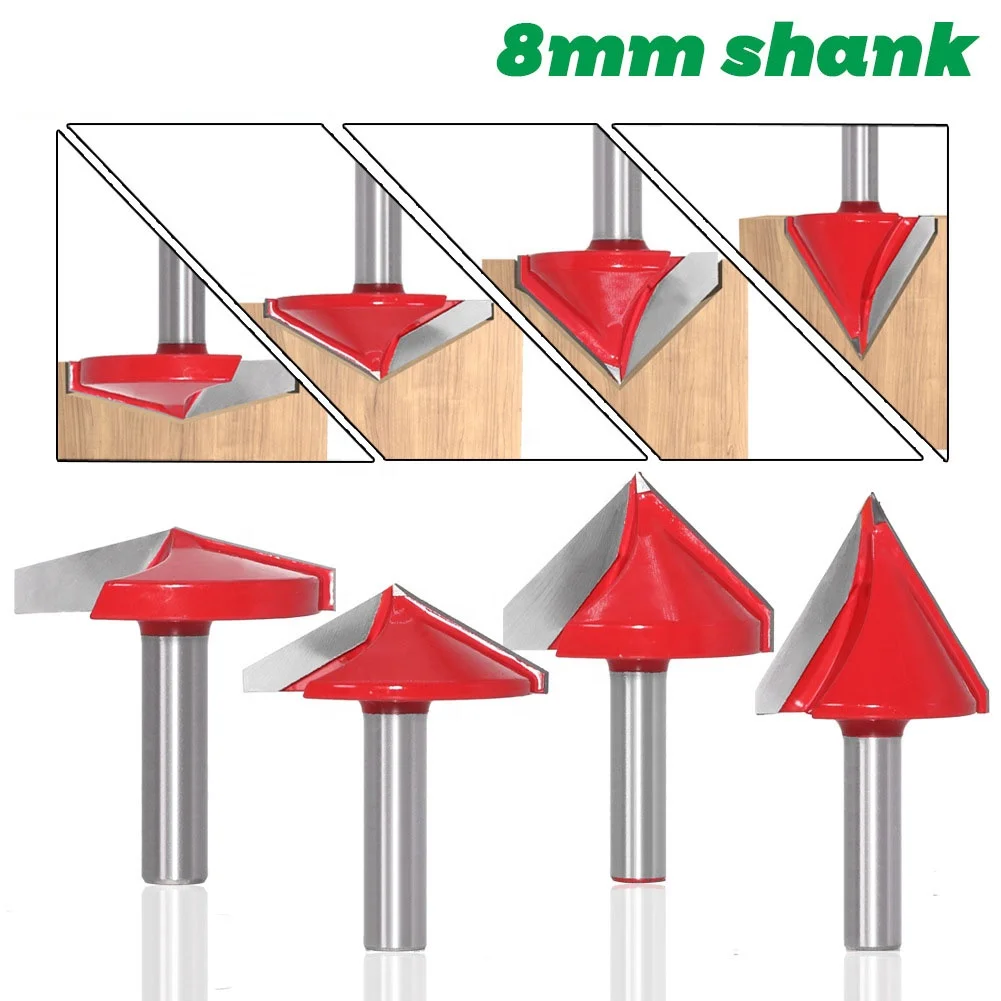 Hot sale 8mm handle 60 90 120 150 degrees Woodworking router bits  V-shaped for wood trimmer engraving tools