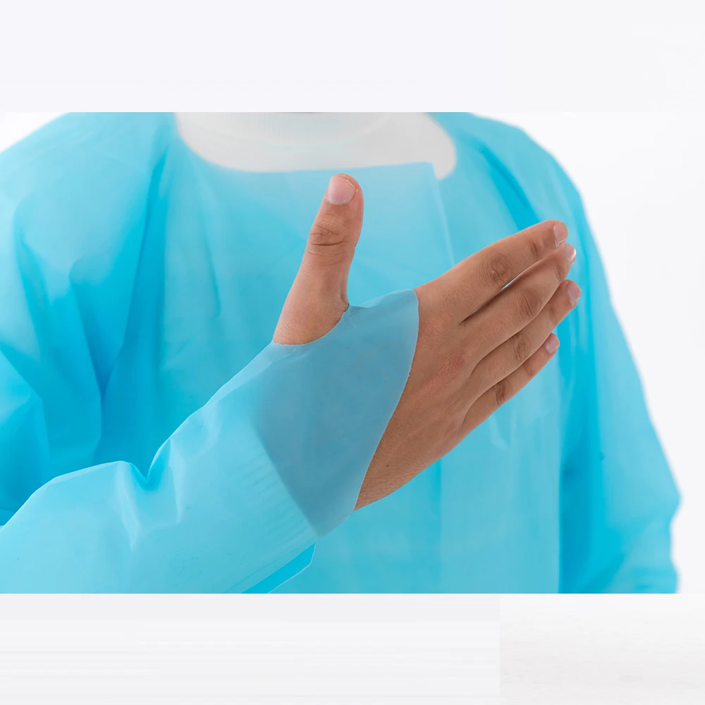High Quality Cpe Gown Factory Price Cpe Isolation Gown Ce Medical Protective Clothing White  Blue  Green  Yellow Etc Class II