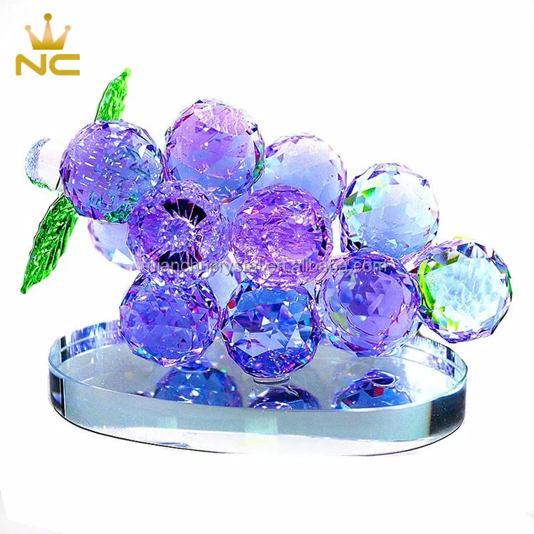 
Wholesale Clear Crystal Glass Grape For Crystal Ornament Wedding Decoration Gift 
