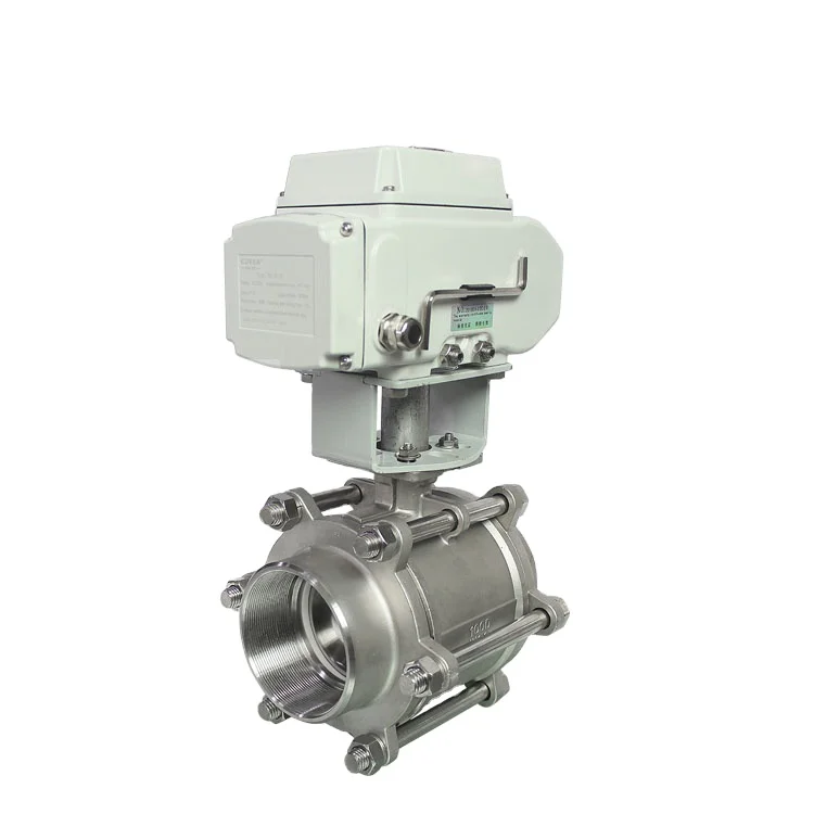COVNA Dn25 2-way Three Piece Stainless Steel Ball Valve With Electric Actuator 24v 110v 220v 3pcs Remote Control Ball Valve