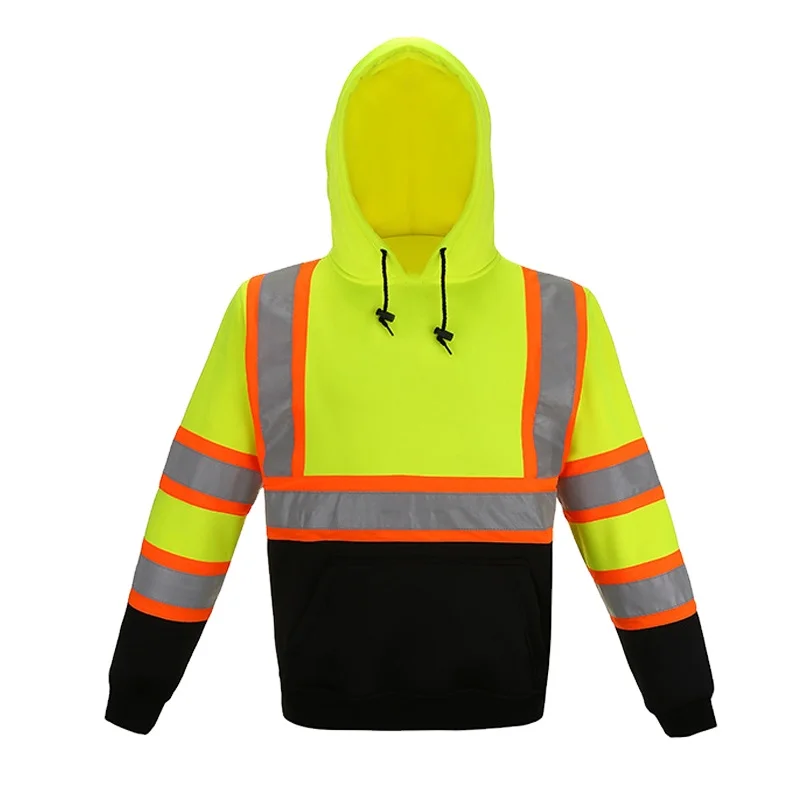High Quality Traffic Work Wear Hoodie For Security High Visibility Reflective Safety Sweatshirts Hoodie