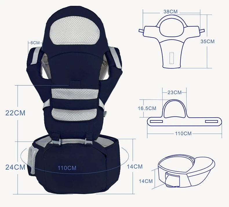 Best fabric custom backpack luxury all in one fashionable multi function waist stool soft kangaroo baby carrier