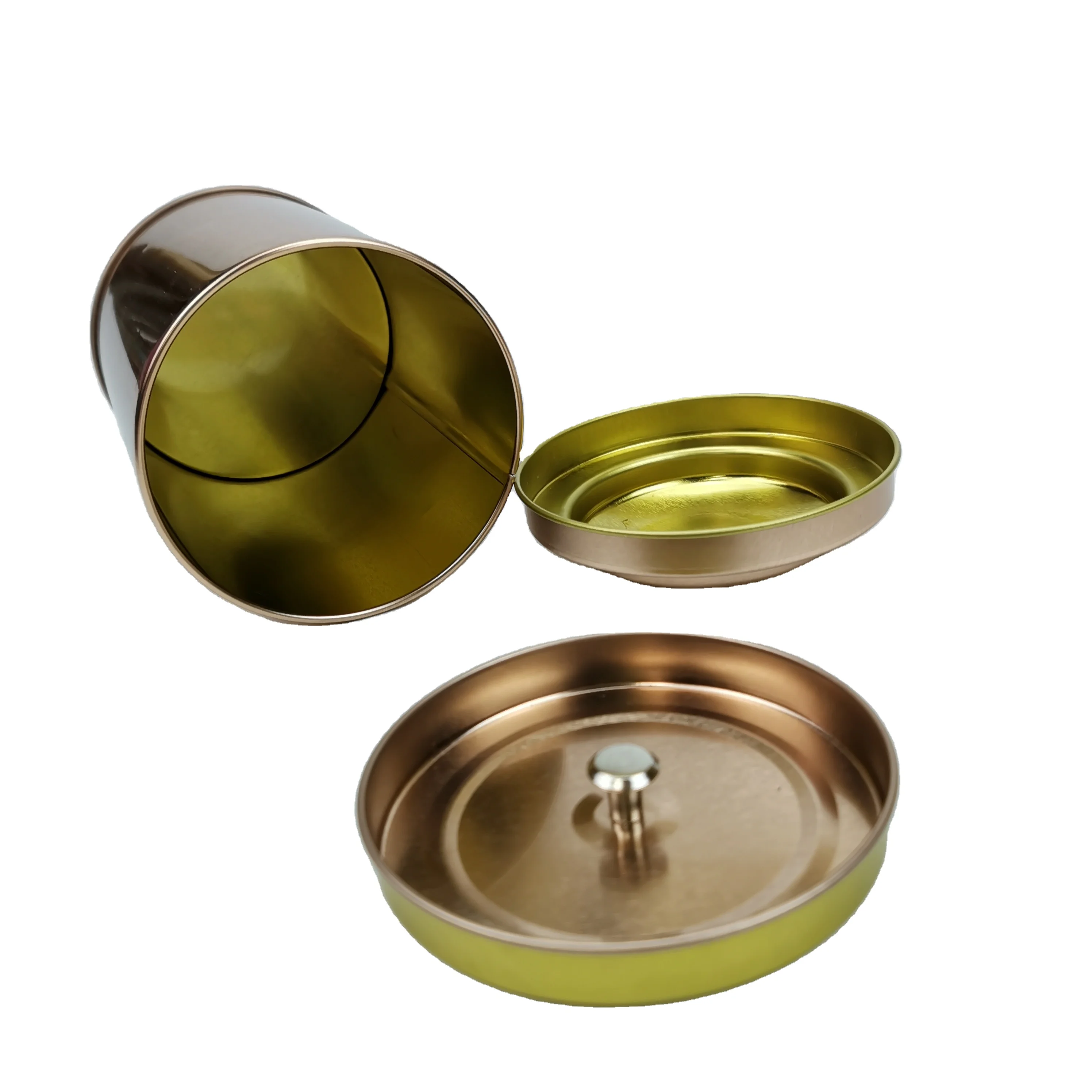 small silver gold tea canister tea caddy tinplate  tea tools