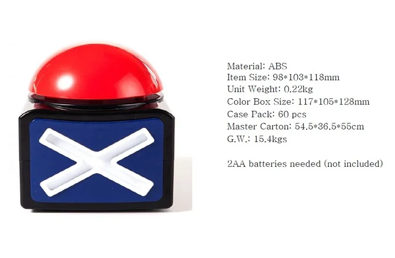 Factory Delivery Game Buzzer Answer Buzzers for Game Show with Light Alarm Sound Game Show Button Box Party Contest Prop Toy