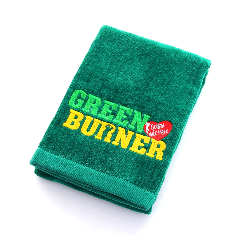Пользовательское компьютеризированное вышитое полотенце для рук, полотенце для гольфа с логотипом и крючком, Хлопковое полотенце для гольфа
