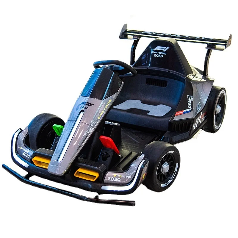 Kids Four-Wheel Electric F1 Go-Kart Battery Powered Remote Control Toy Adults Children Baby Cross-Border Drift Car Made Plastic