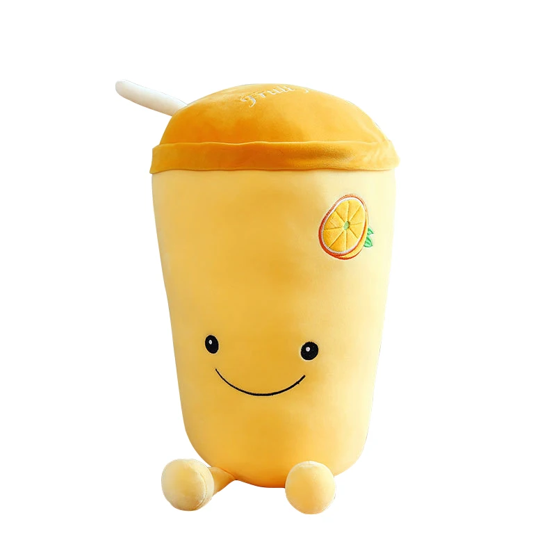 wholesale soft plush toys stuffed animal plush toy creative cute fruit milk tea cup plush toy pillow manufacturer