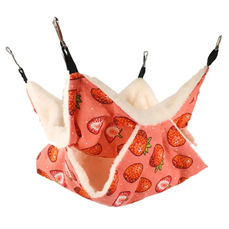 Factory OEM Squirrel pet rabbit nest hamster cage honey bag flying cotton nest sleeping bag double baby pet hanging hammock