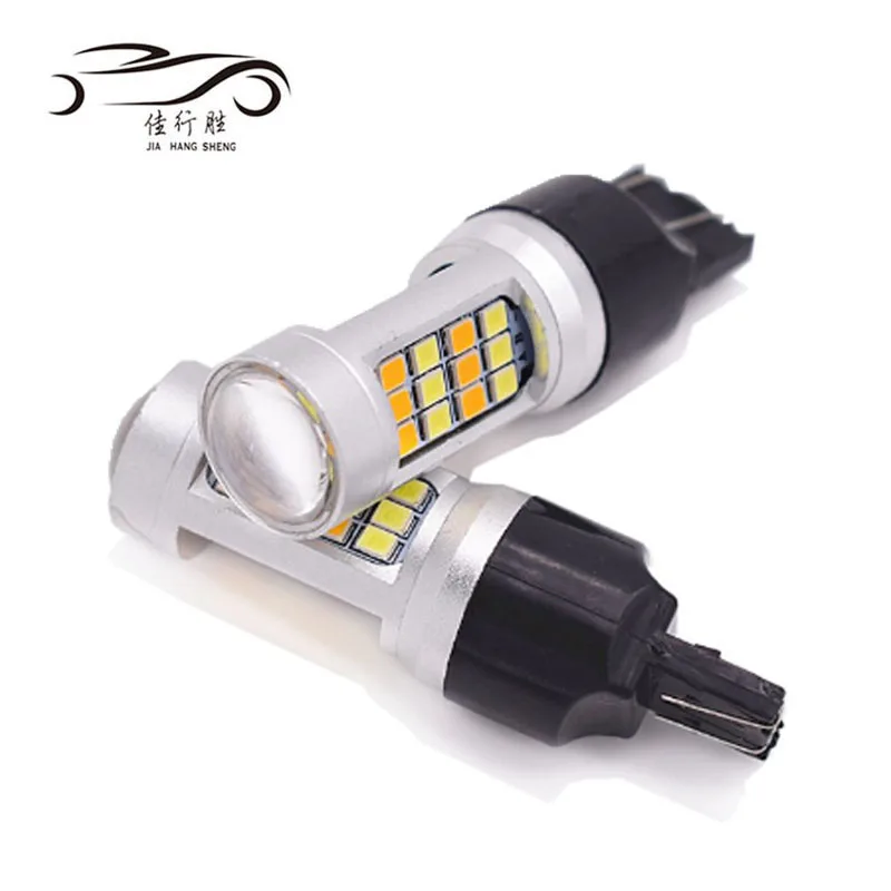 Factory price Dual Color White & Amber T20 7440 1156 BA15S 2835 42smd canbus LED Bulbs DRL and Turn Lights