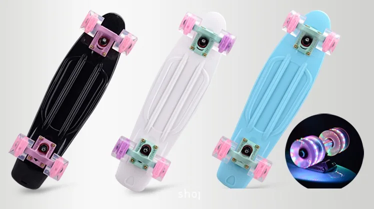 Banana board 22 inch fish board novice rider single tilt skateboard children adult brush street four wheel skateboard