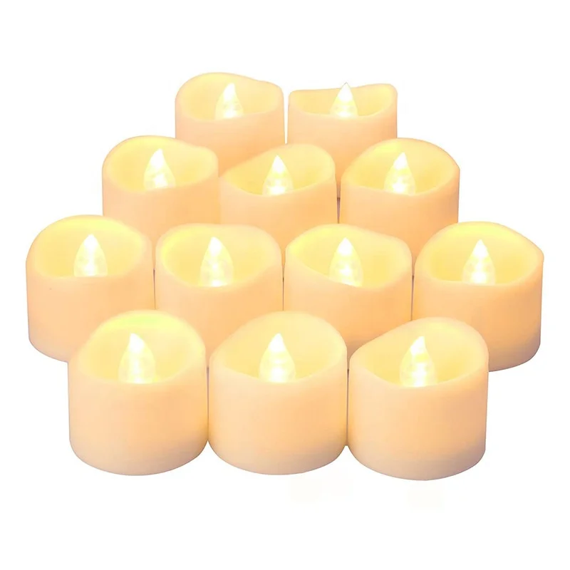 12pcs Romantic Tea Lights LED battery Flameless Candles with Flickering Flashing Christmas candle
