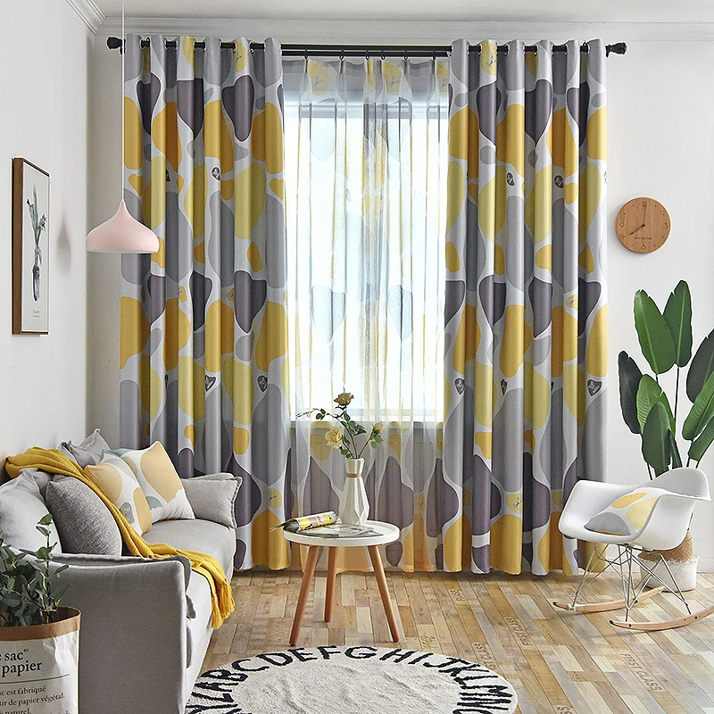  Оптовая продажа с фабрики Современная Гостиная Gardinen Textil домашняя печать затемненные занавески готовые для