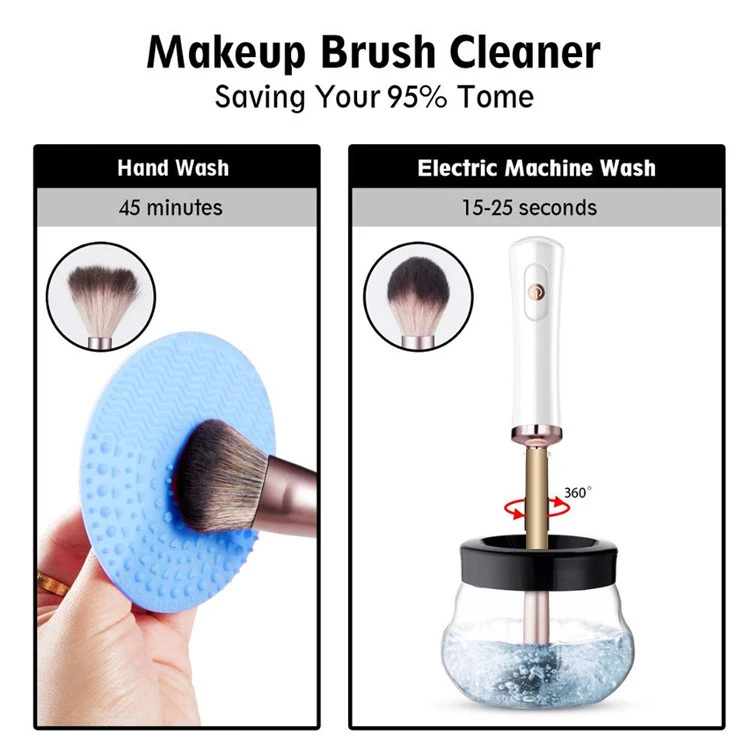 Dropshipping Usb Battery Fast Dry Automatic Convenient Cleaning Tool Machine Silicone Electric Makeup Brush Cleaner and Dryer