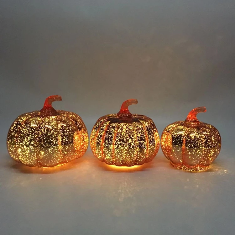 Wholesale Custom Beautiful Handmade Blown Glass Pumpkin Sculpture Murano Glass Crafts For Home Halloween Decoration