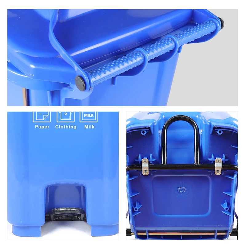 240 Liter Outdoor Trash Bin Wheelie Pedal Trash Can Industrial Garbage Bin