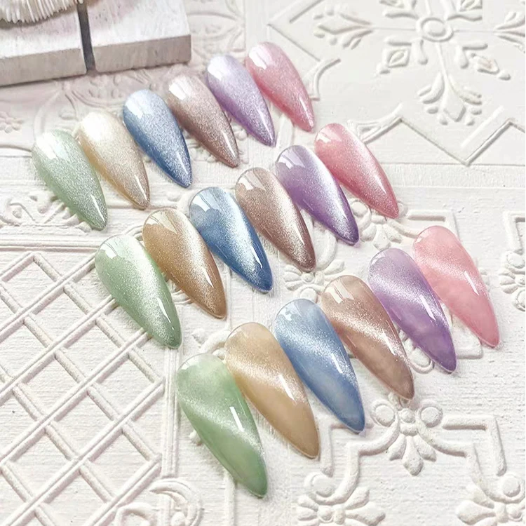 Magnetic cat nail polish Glitter super shiny cat eye UV gel polish free samples private label factory supplier