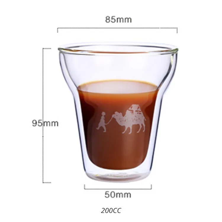 Various Double Wall Glass Coffee Cups Insulated Milk Mug with Handle Clear beer mug 80/150/200/250/350/450ml