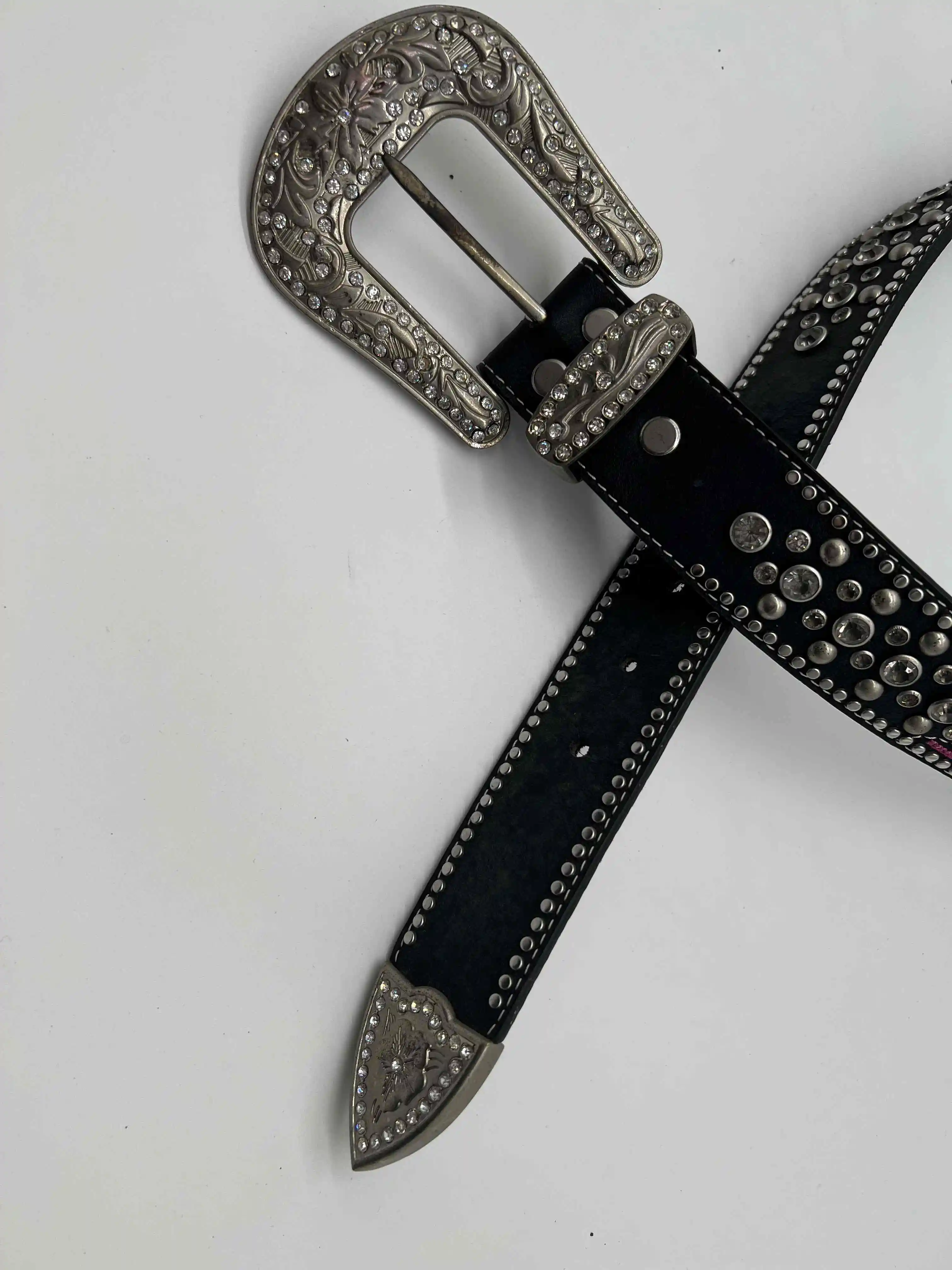 Kulanyane Custom Rhinestone With Belt Buckle Men Genuine Leather Belt Plus Size Rhinestone Belt