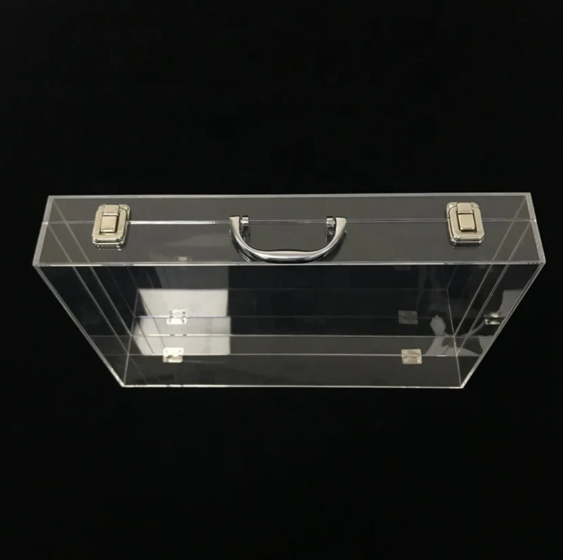 Индивидуальные экологически чистые прозрачные акриловые портфели/чемоданы портативные прочные товары полированные поверхности перерабатываемые картонные коробки