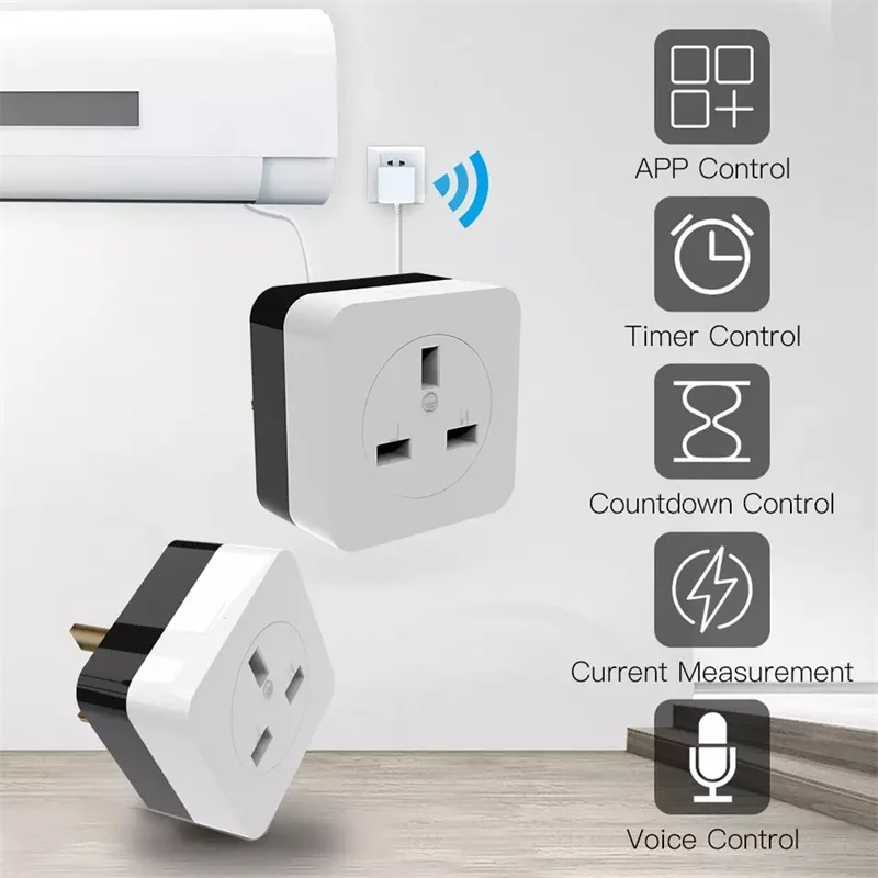 Alexa EU US UK WiFi Wall Smart Electrical AC Power Plugs Socket and Plug Outlet Energy Monitoring Tuya Air Conditioner Companion