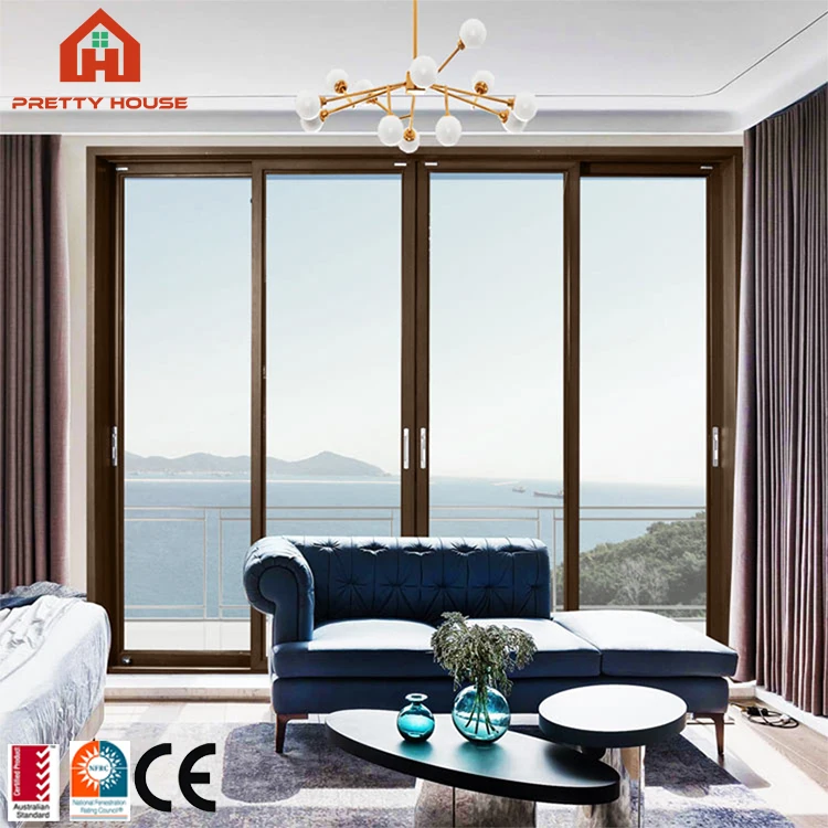 Malaysia biometric aluminium double sliding glass door