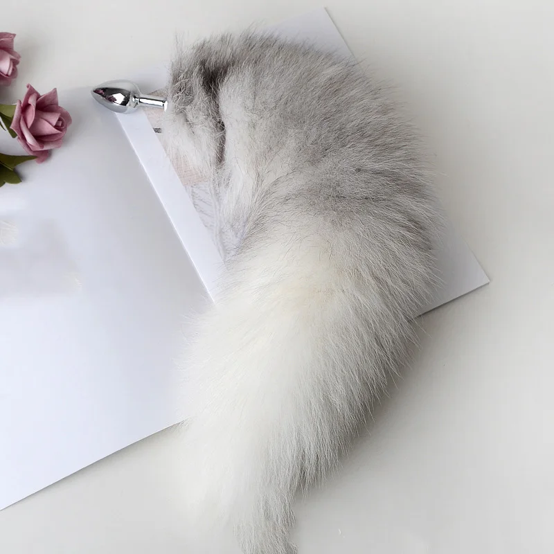 Factory Direct Adult Products Metal Artificial Animal Fur Tail Anal Plug