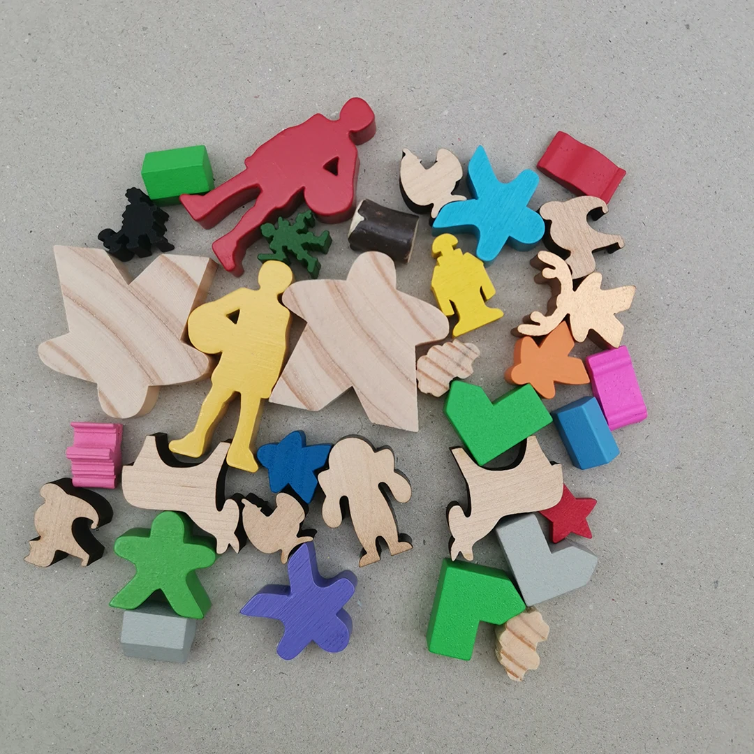 High Quality Cheap Custom Meeples Wood Pawn Meeple for Board Game