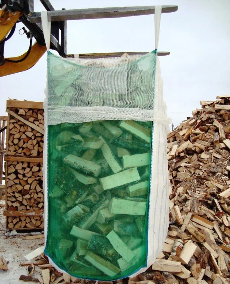  China Firewood Ventilated 1 Ton Mesh PP FIBC Jumbo Bag Poly Big Net Log bags for