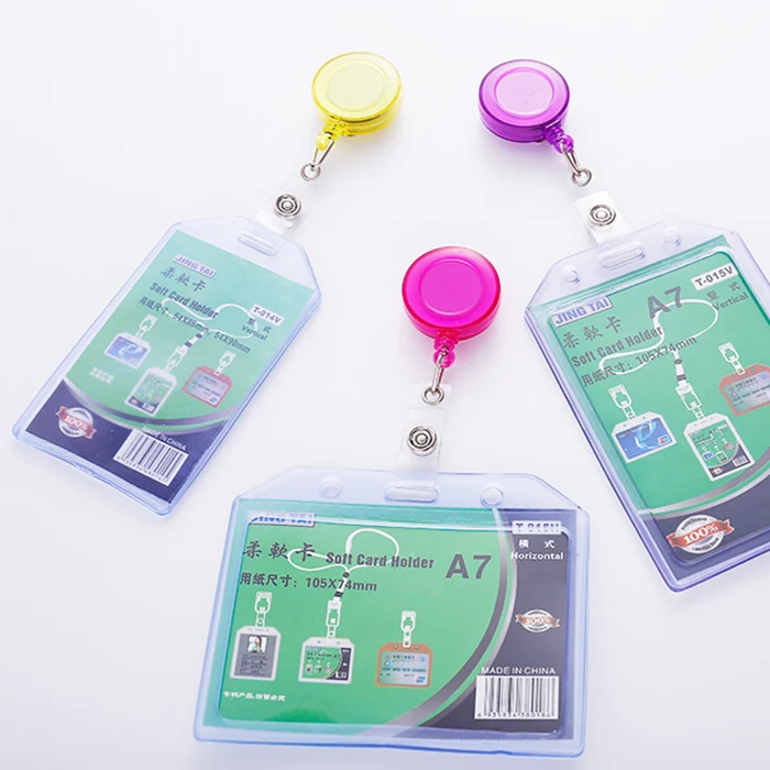 Custom ABS ID Heavy Duty Retractable Badge Reel Keychain with Belt Id Card Holder Lanyard Ski Pass Accessories