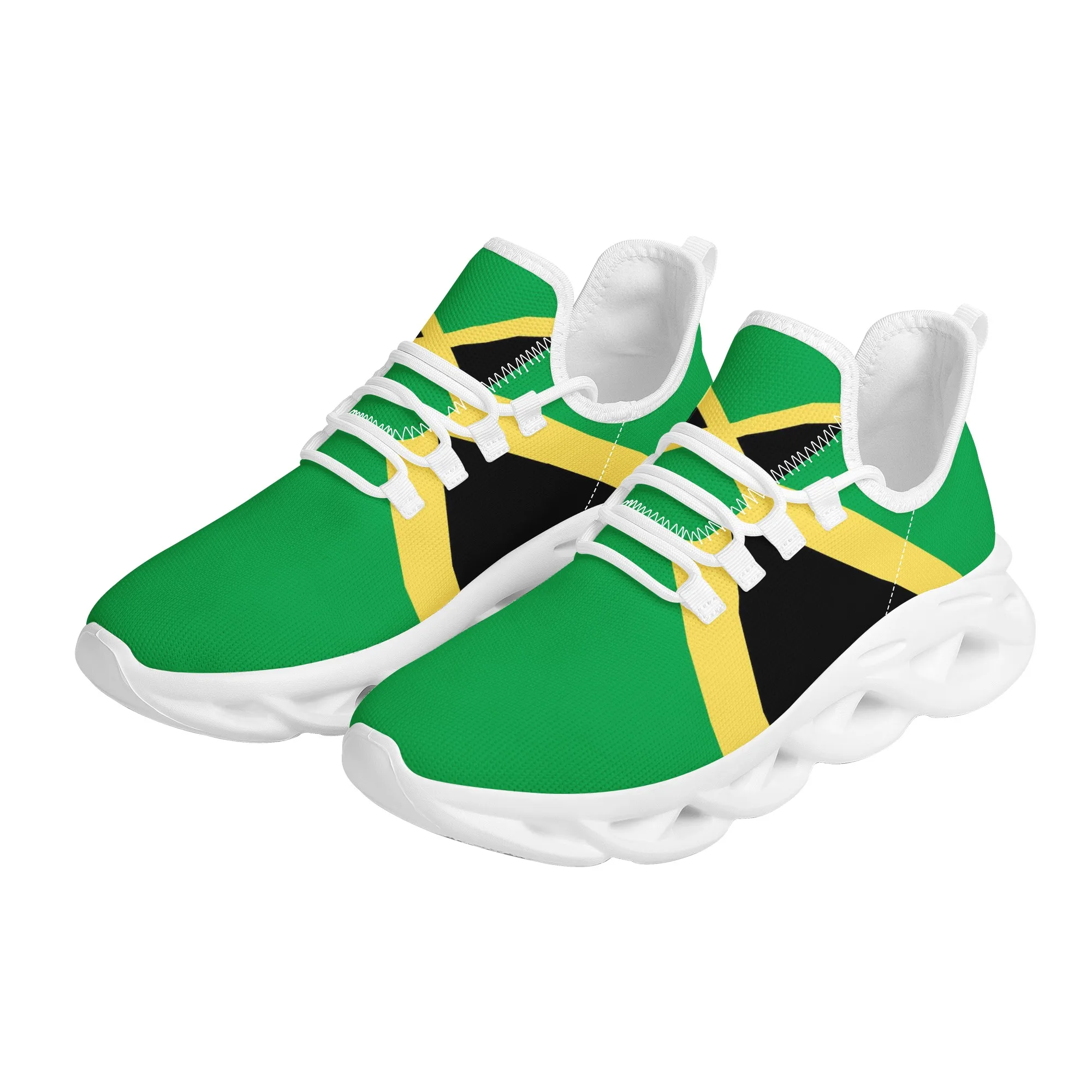 POD Wholesale Custom Latin America Flag Diy Designer Dropshiping Running Tennis Sports Name Brand Shoes 3D Print Jamaica Flag