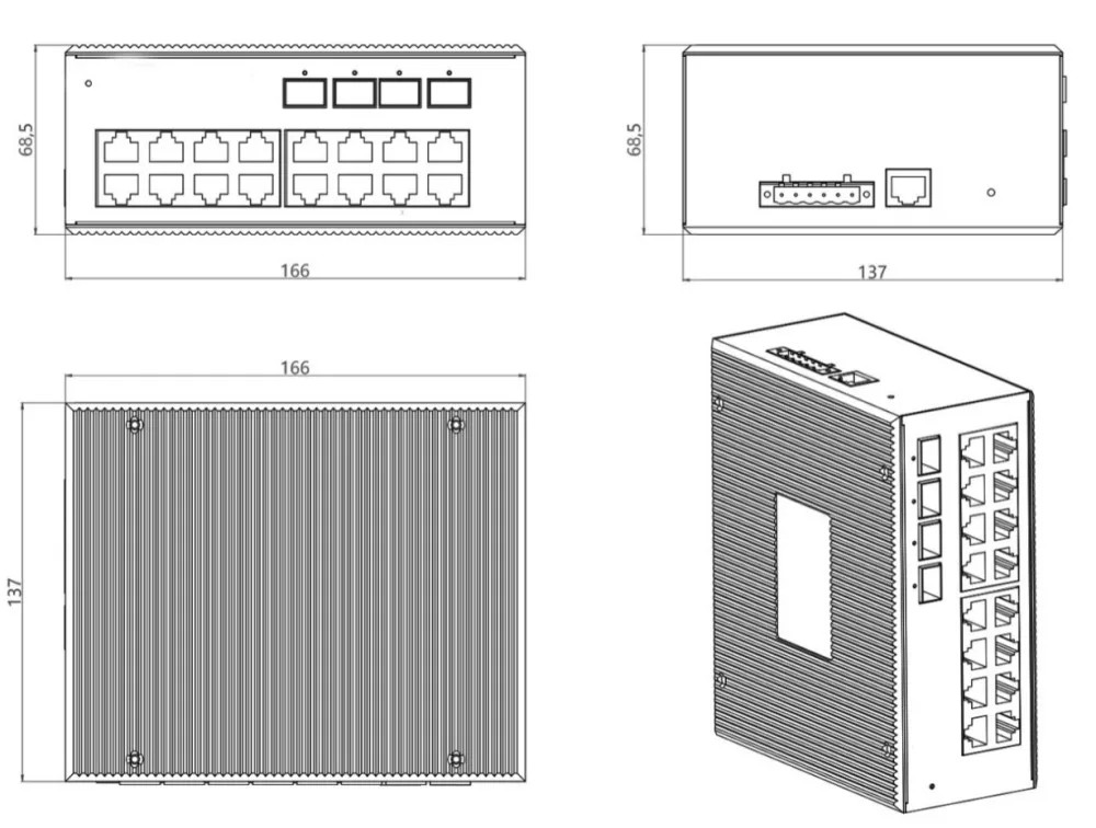 Durable Stp/rstp/mstp Web Management Managed Industrial Poe Switch Sfp Managed Industrial Ethernet Switch