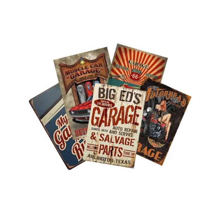 New Arrival Car Mechanic Advertising Garage Plaque Vintage Metal Posters Tin Sign Wholesale For Bar Garage Wall Decor