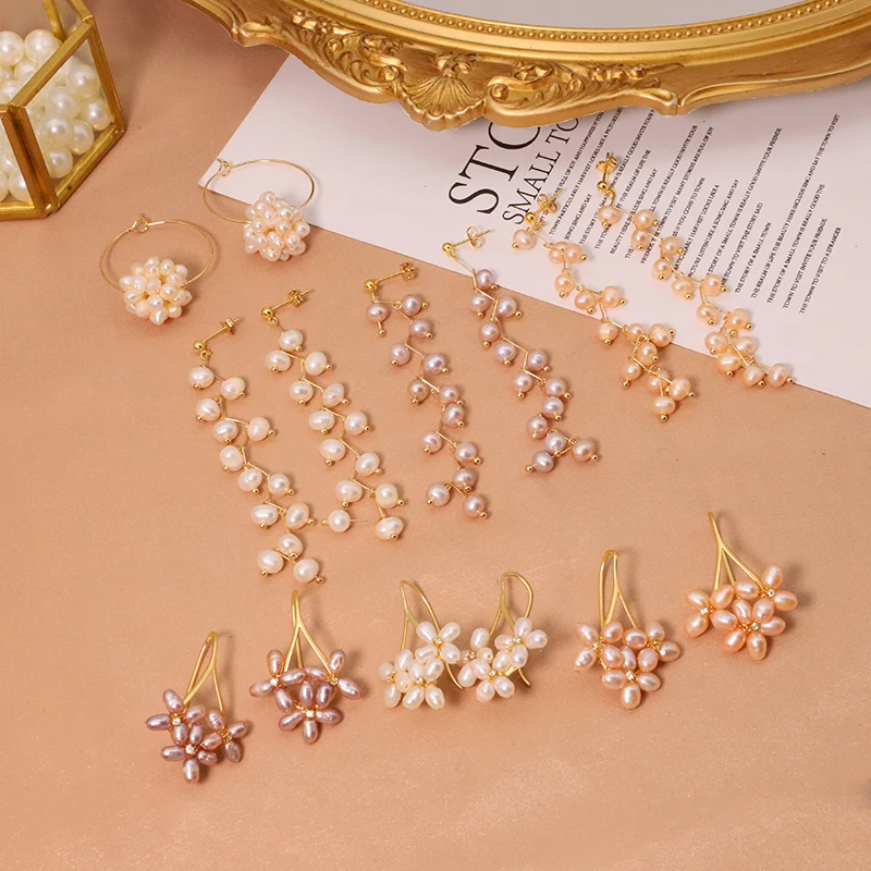 Висячие серьги с натуральным жемчугом для женщин, свадебные и Помолвочные висячие серьги, новинка 2022, модные ювелирные изделия, оптовая продажа