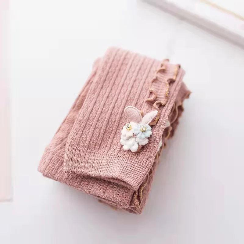 Lot baby girls kids cartoon 3d animals cotton knit frill baby girl tights