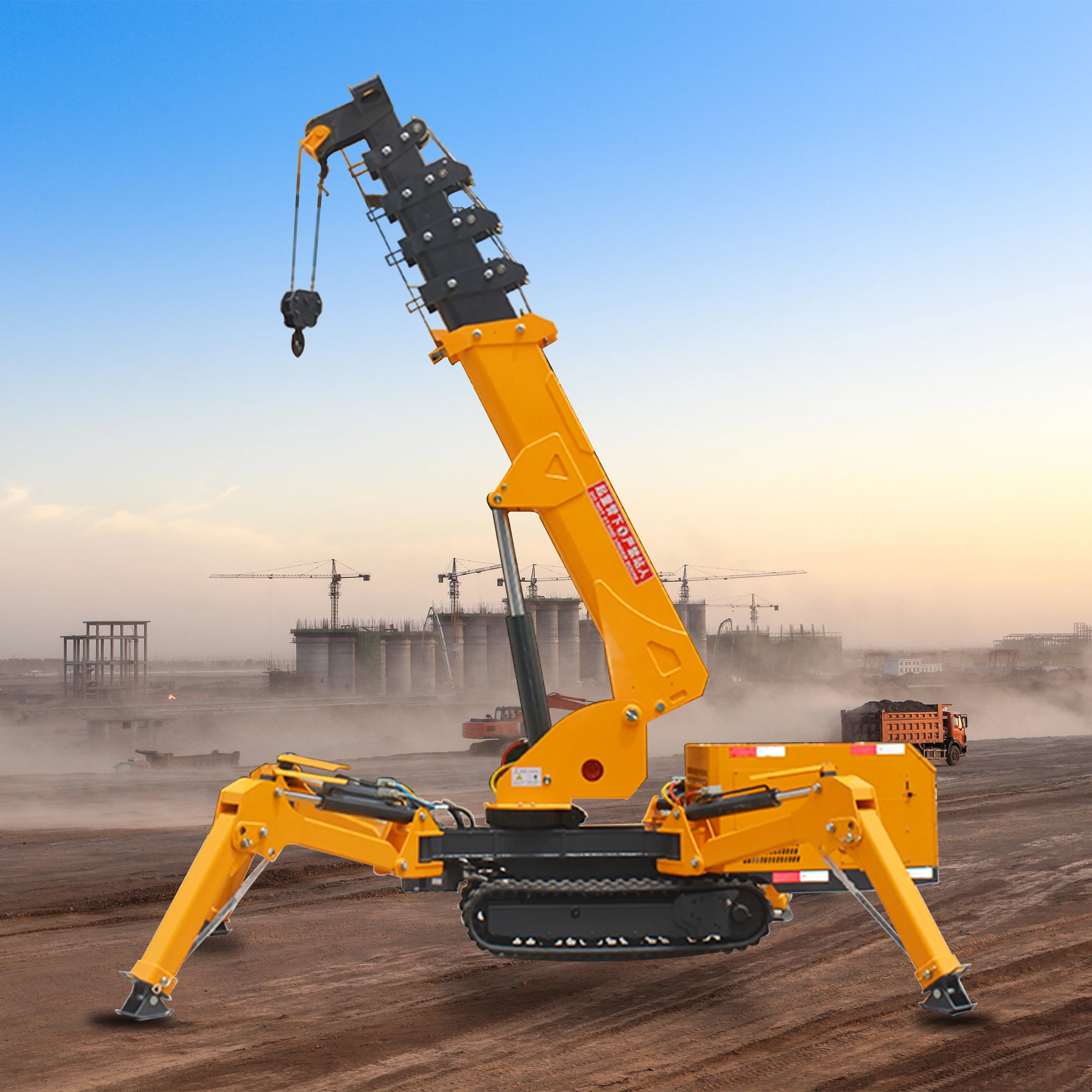 Remote controlled 2.15-21m boom Optional spider crane Suitable for disaster relief travel lift
