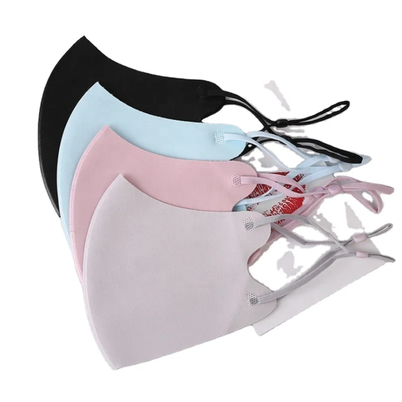 Оптовая продажа, однотонный ледяной шелк, хлопок для женщин и мужчин, унисекс, Многоразовые Дышащие Модные чехлы для лица, маска для лица