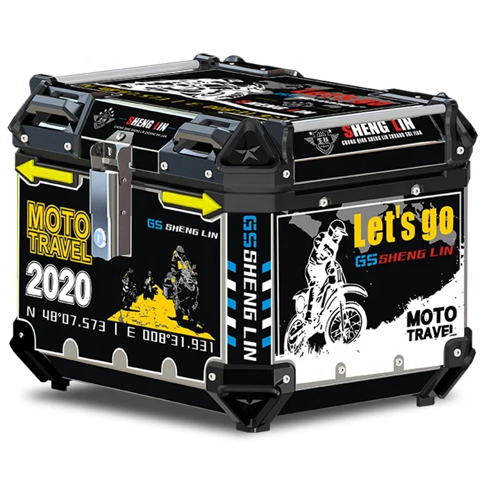 
new product in 2021 Shenglin top case aluminium waterproof motorcycle tail box bag with high quality 