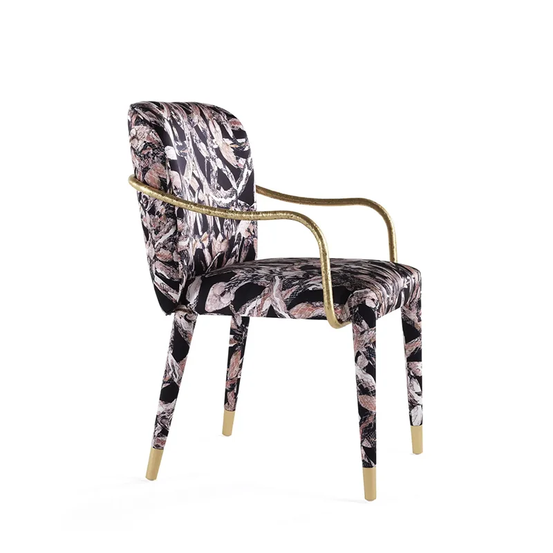 Italy luxury high-end custom factory Single chair Living room fabric armchair dining room chair